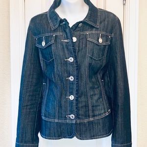 💥SALE💥BLUE JEAN JACKET WITH RHINESTONE ACCENTS